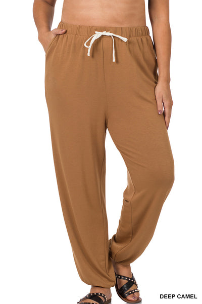 Zenana Curvy Soft French Terry Joggers (2 Colors)