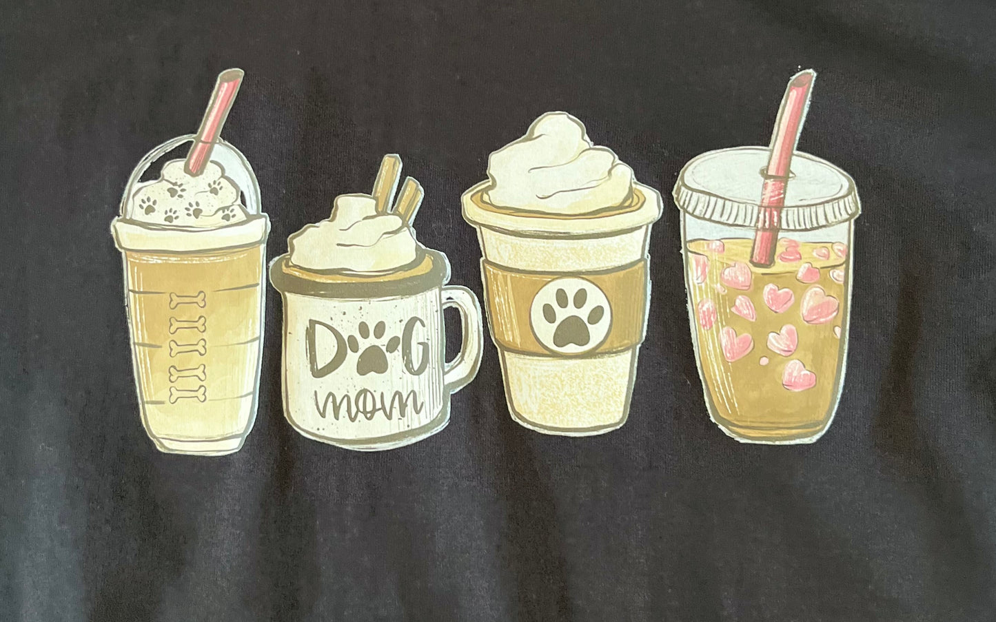 Dog Mom Coffee Lover Short Sleeve V-Neck Tee (S-3XL)