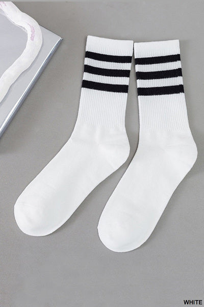 Striped Print Sports Socks (2 Colors)