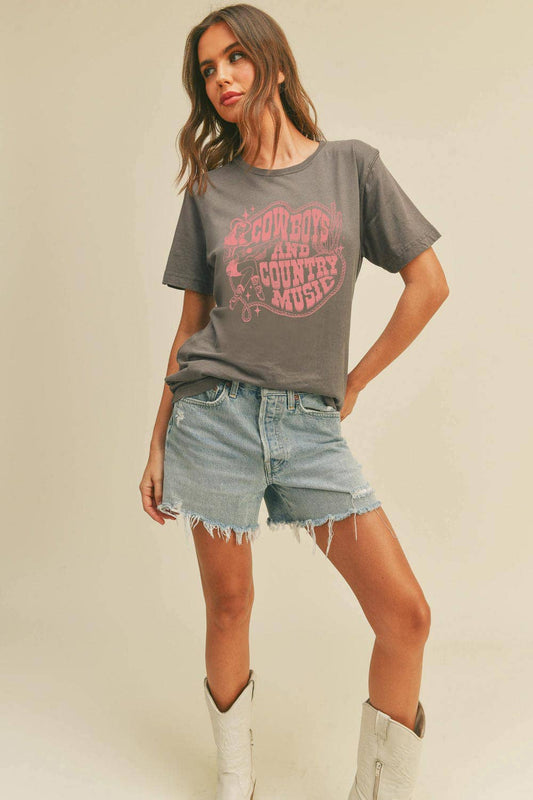 Cowboys and Country Music Cowgirl Graphic Tee