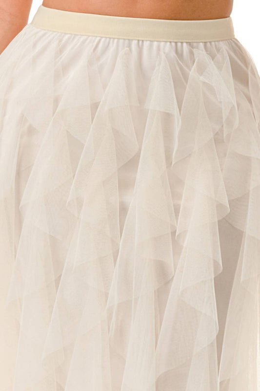 Solid Tulle Layered Skirt