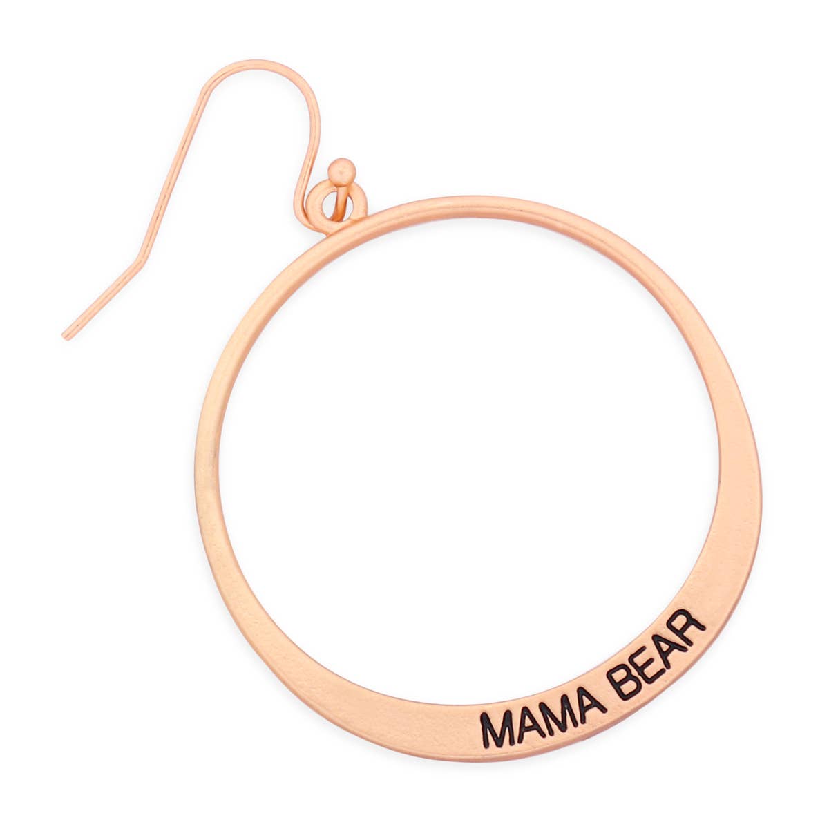 Mama Bear Pinched Hoop Drop Earrings