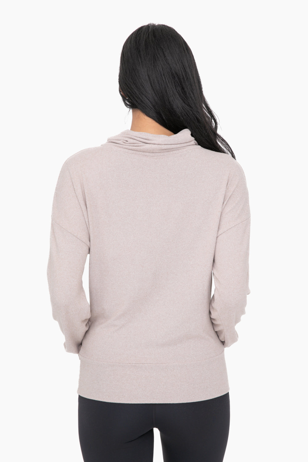 Mono B Long Brushed Cowl Neck Lounge Pullover