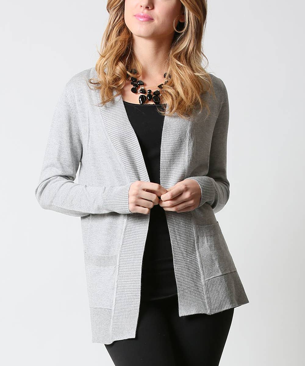 Open Front Cardigan Sweater - Curvy Size