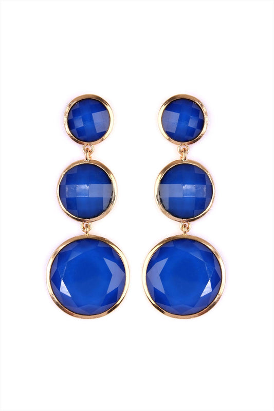 Round Gem Cut Earrings