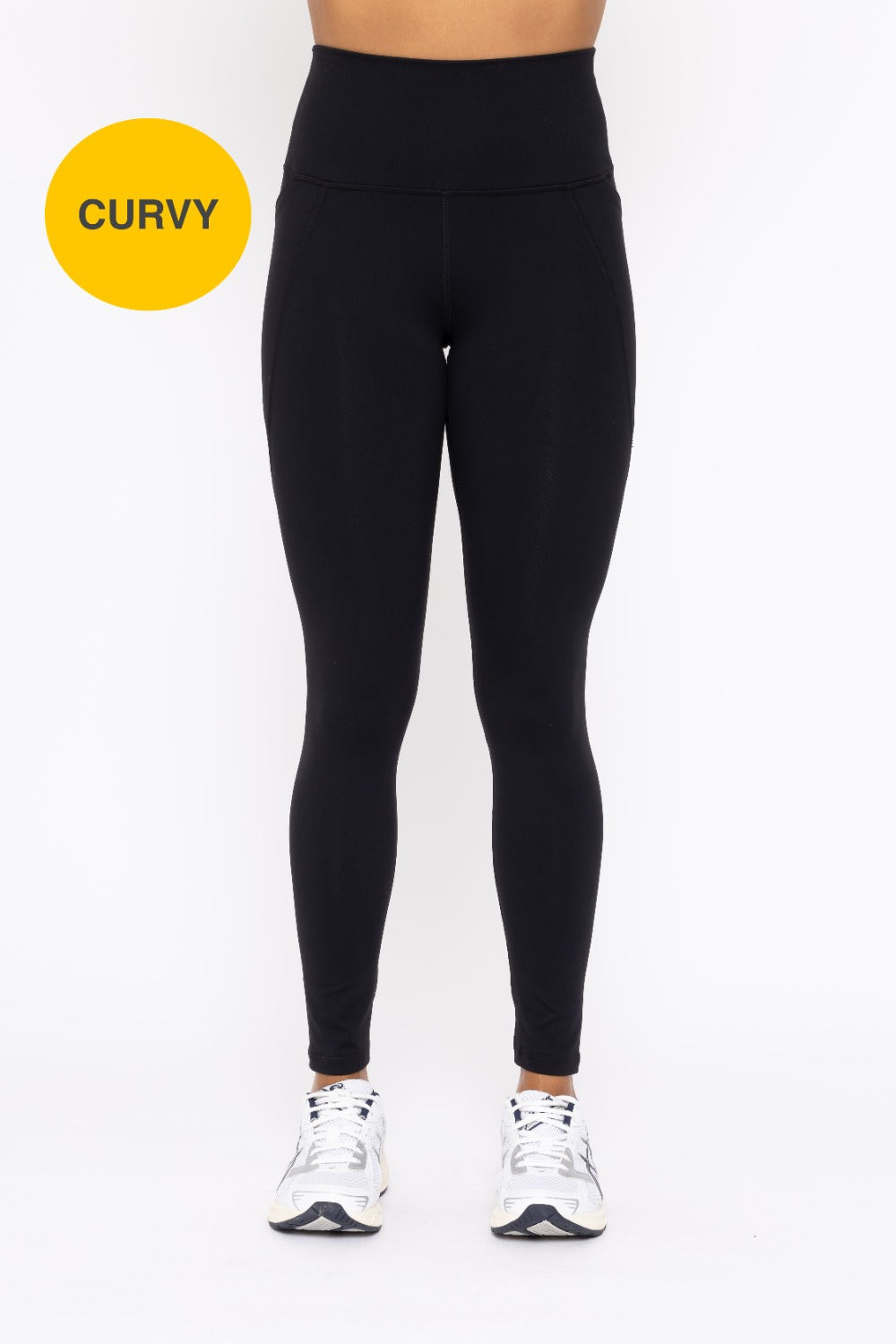 Mono B Curvy Tapered Band Essential Solid Highwaist Leggings