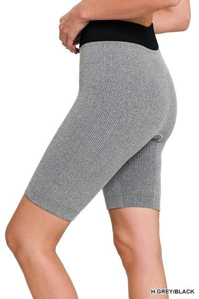 Zenena Ribbed Seamless Biker Shorts