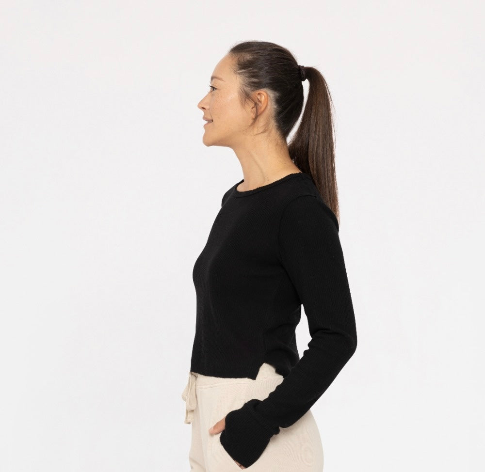 Mono B Ribbed Long SleeveThumbhole Top