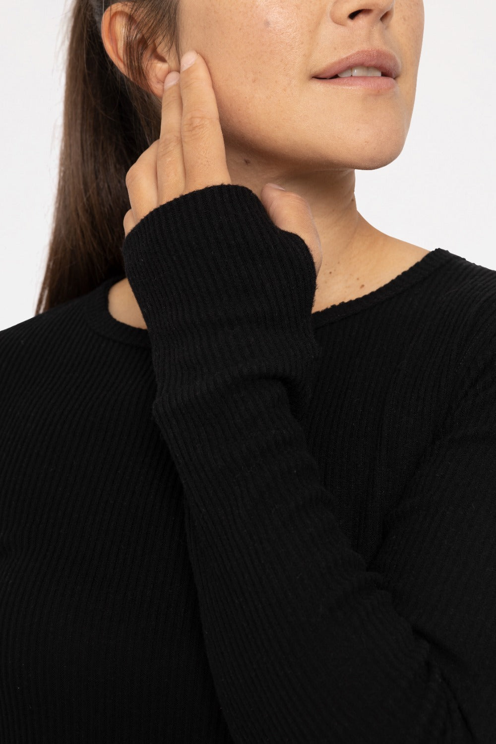 Mono B Ribbed Long SleeveThumbhole Top