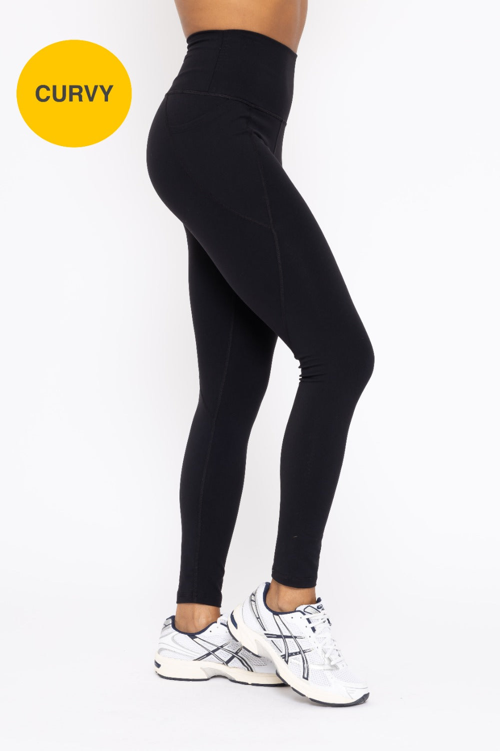 Mono B Curvy Tapered Band Essential Solid Highwaist Leggings