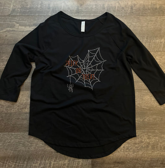 Spider Web Rhinestone Tee (2 Styles)