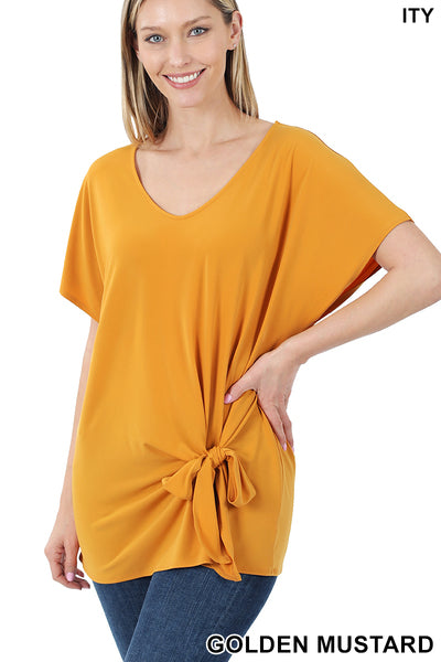 Zenana Ity Front Tie Top (2 Colors)