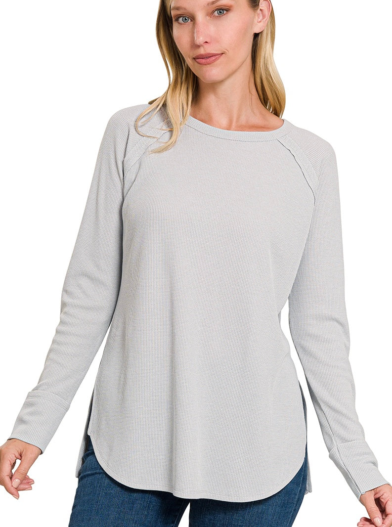 Zenana Waffle Long Sleeve Top (3 Colors)