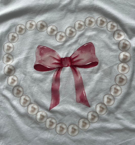 Pearls and Bow Tee