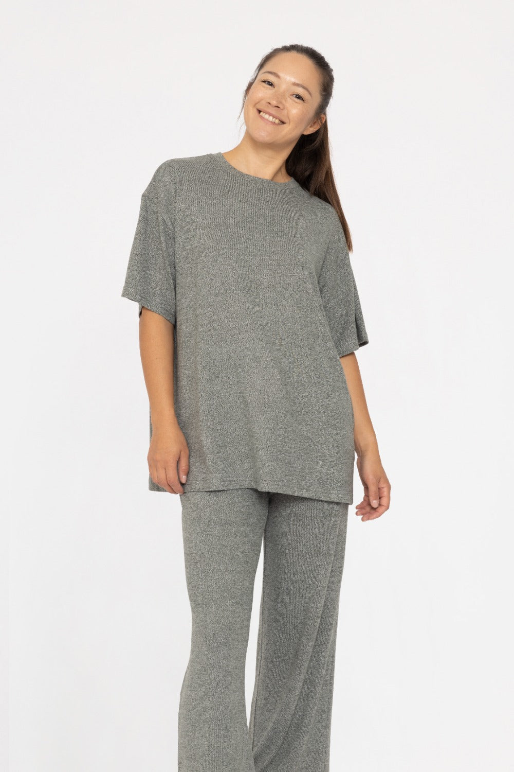 Mono B Long Brushed Hacci Oversized Boyfriend Tee