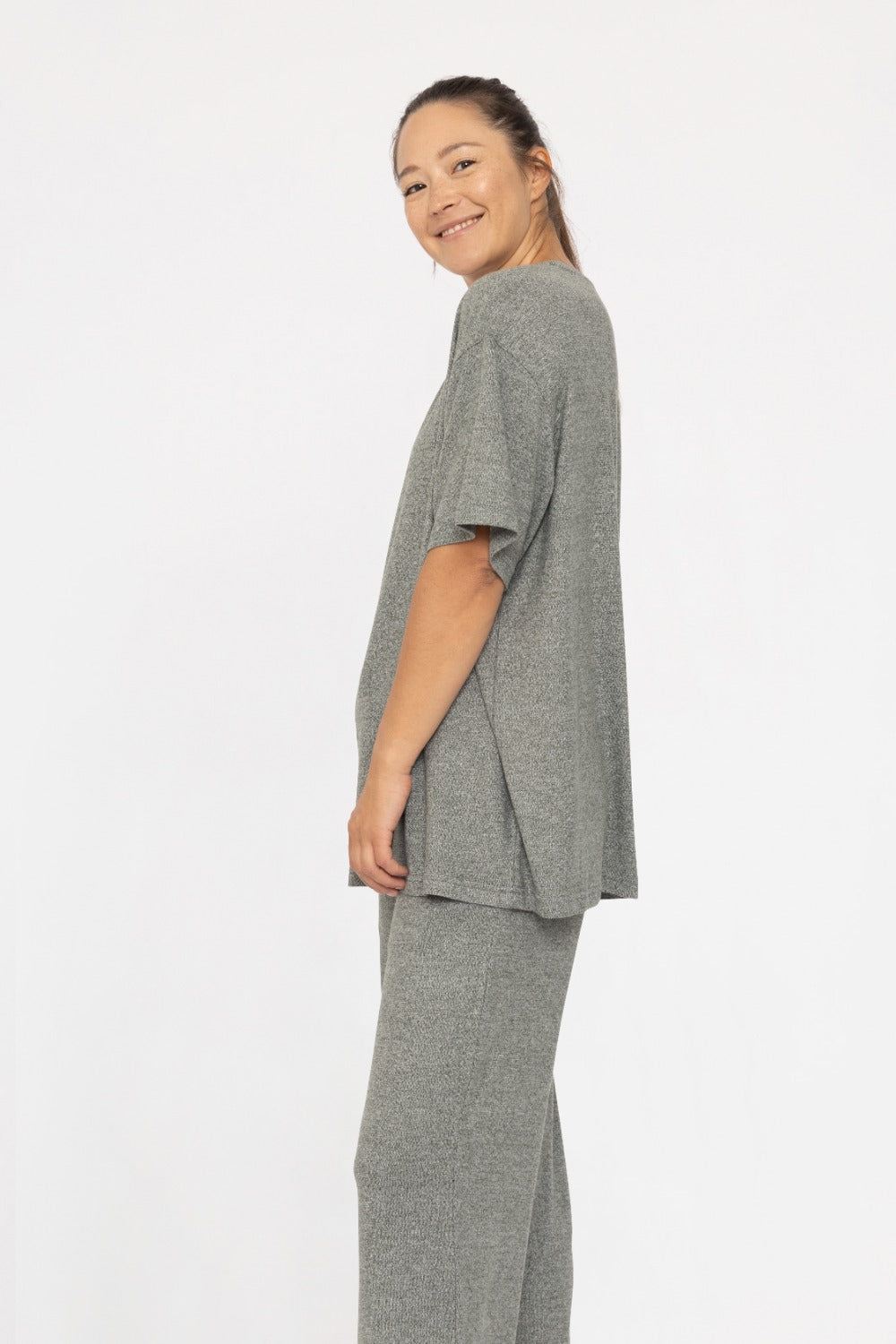 Mono B Long Brushed Hacci Oversized Boyfriend Tee