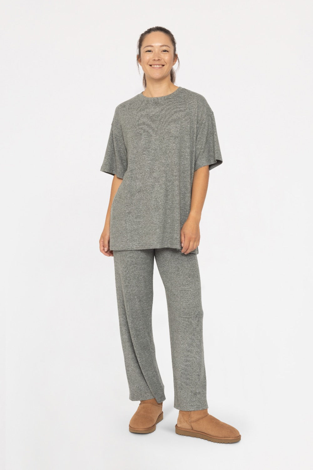 Mono B Long Brushed Hacci Oversized Boyfriend Tee