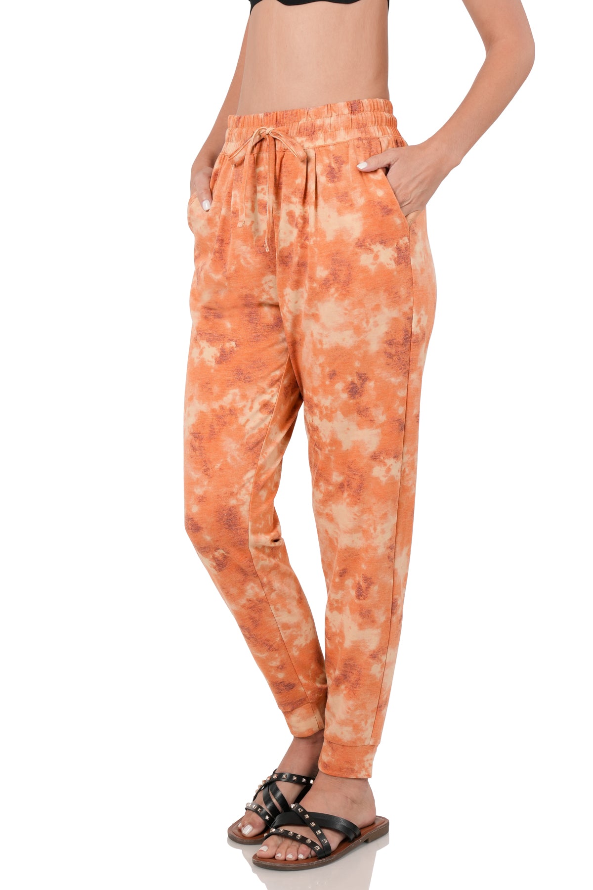 Zenana French Terry Tie Dye Drawstring Jogger