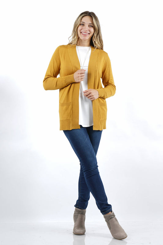 Open Front Cardigan Sweater - Curvy Size