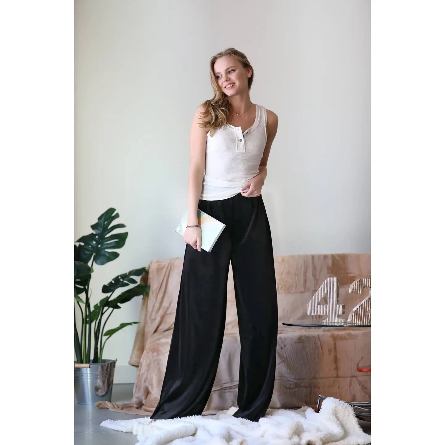 Zenana Velvet Wide Leg Pants (2 Colors)